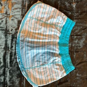 lululemon athletica Blue and White Striped Mini Track Attack Skort